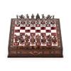 15 Handmade Chess Set with British Army Metal Chess Pieces, Luxury Storage Chess Board, for Him, Decorative Chess Board, Educational Chess Sets (Red) view 4