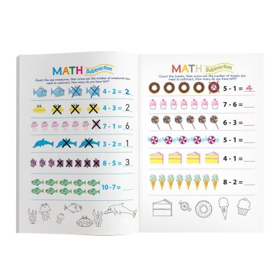 Addition and Subtraction Workbook - 64 Pages Educational Interactive Fun Workbook,Kindergarten Math Manipulatives,for Classroom Playroom Activity Center Preschool Travel Home Play Birthday Party