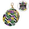 WIFIU Tropical Purple Flowers Leaves Pacifier Holder Case with Clip Portable Pacifier Storage Organizer Baby Round Container Pouch Box Fits Diaper Bag Stroller Purse view 2