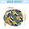 WIFIU Tropical Purple Flowers Leaves Pacifier Holder Case with Clip Portable Pacifier Storage Organizer Baby Round Container Pouch Box Fits Diaper Bag Stroller Purse view 3