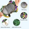 WIFIU Tropical Purple Flowers Leaves Pacifier Holder Case with Clip Portable Pacifier Storage Organizer Baby Round Container Pouch Box Fits Diaper Bag Stroller Purse view 4