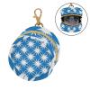 WIFIU Blue White Star Print Pacifier Holder Case with Clip Portable Pacifier Storage Organizer Baby Round Container Pouch Box Fits Diaper Bag Stroller Purse view 2