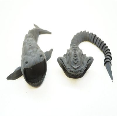 3DEXL 3D Printed Black Flexible Creature for Bloop Vs El Gran Maja Sea Creature