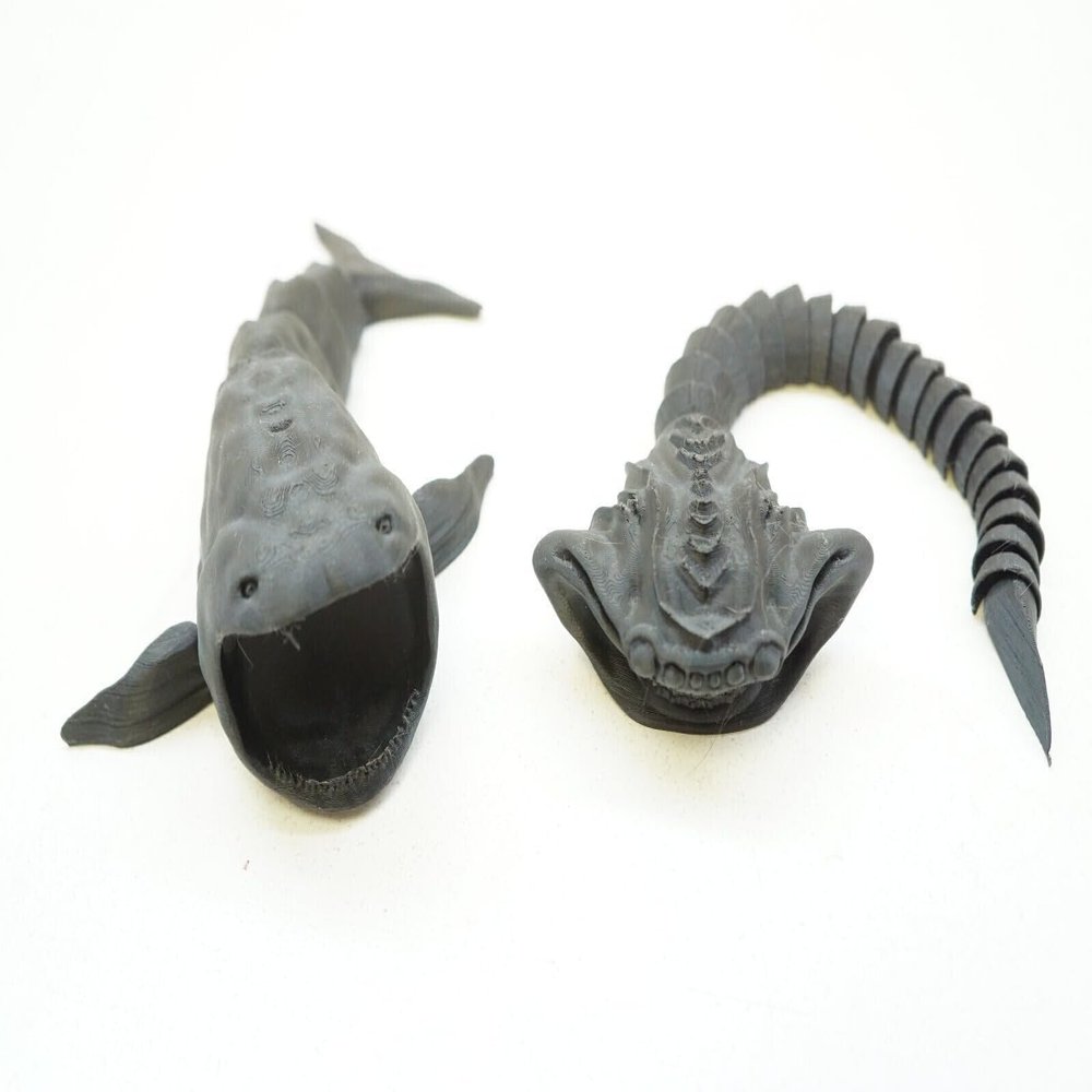 3DEXL 3D Printed Black Flexible Creature for Bloop Vs El Gran Maja Sea Creature
