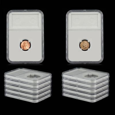 12 Pack Coin Slab Holders Direct Fit US Cent Penny 19 mm with Labels