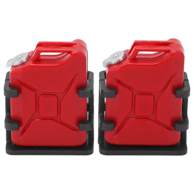 Drfeify RC Car Simulated Fuel Tank, Mini Oil Can Decoration Accessory for 1/8 1/10 RC Crawler Car, with Design and Lightweight Plastic Material (Red)