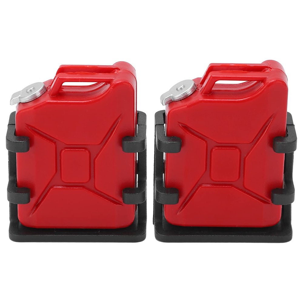 Drfeify RC Car Simulated Fuel Tank, Mini Oil Can Decoration Accessory for 1/8 1/10 RC Crawler Car, with Design and Lightweight Plastic Material (Red)