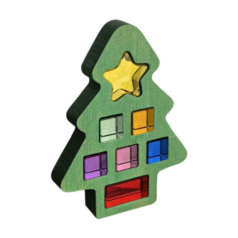 JunZheHub Christmas Tree Acrylic Cubes Blocks Rainbow Development Toy Fine Motor Skill