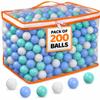 200 Ball Pit Balls for Toddlers with Storage Bag - 3 Colors, Great Play Toys for Tents, Pools, and Party view 1
