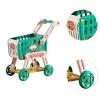 JISADER Kids Shopping Cart Toys Pretend Supermarket Grocery Cart Pushcart PP Material Trolley with Wheel Suitable for Home Decoration Gift, Green view 2