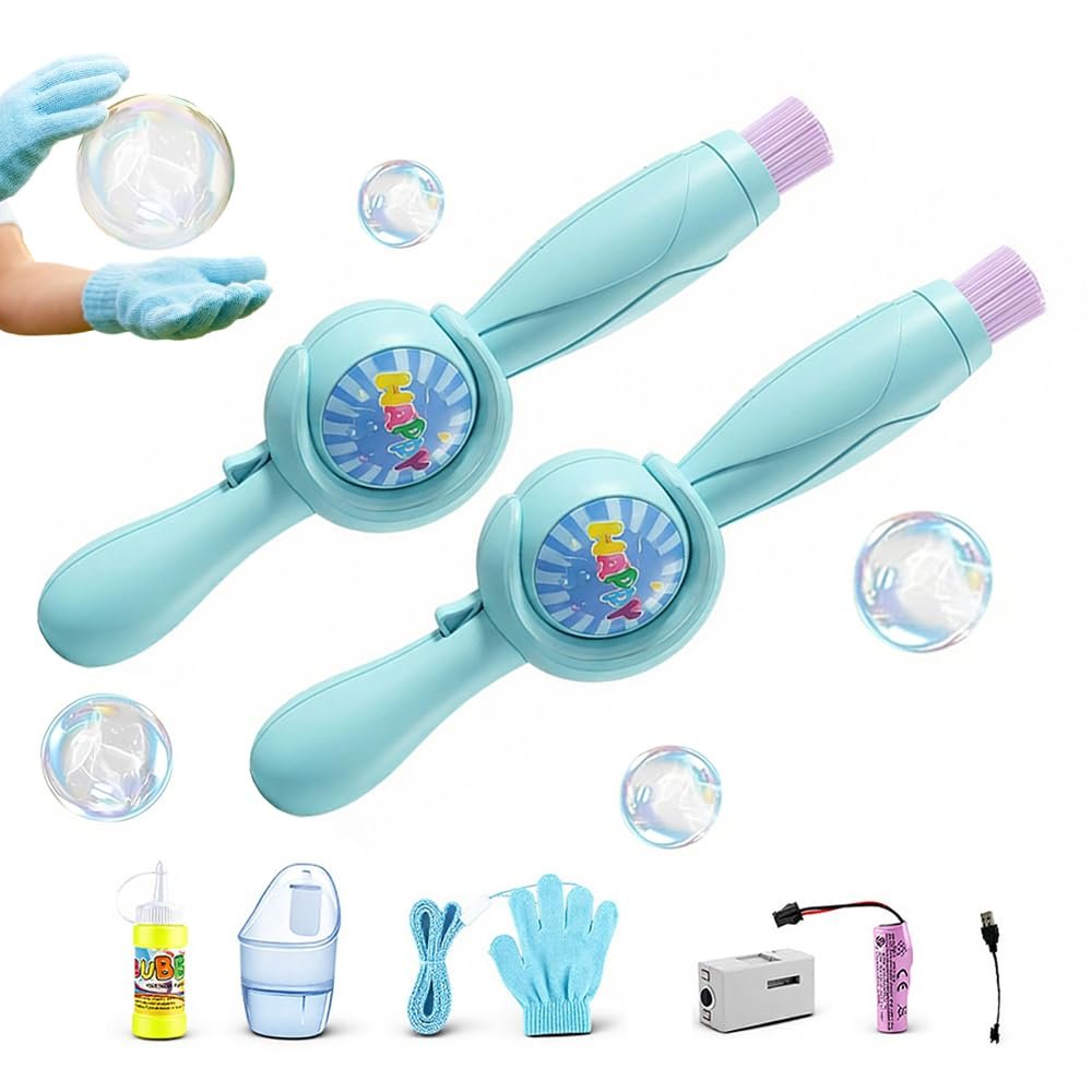 Bubble Fog Wand, Elastic Bubble Fog Wand, Bubble Fog Machine, Colorful Smoke Bubble Machine, Magic Interactive Fog Smoke Bubble Machine with Elastic Smoke Effect for Party (Blue, 2)