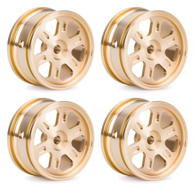 Solid Brass Wheel Rims 4Pcs for Ax-ial SCX30 1/30 RC Car, 0.7 Inch Upgrade Set