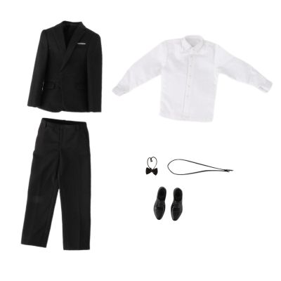 TWTCZOZ 1/6 Scale Male Action Figure Outfit, Complete Suit for 12 Inch Figures, Black