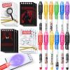 SNLN Invisible Ink Pen and Notebook Pack, 24 Pcs Spy Party Favors, Spy Kit Pens with UV Light Magic Marker for Secret Message, Birthday Party Favors for Kids Boys Girls Classroom Prize Stationery Set view 1