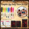 SNLN Invisible Ink Pen and Notebook Pack, 24 Pcs Spy Party Favors, Spy Kit Pens with UV Light Magic Marker for Secret Message, Birthday Party Favors for Kids Boys Girls Classroom Prize Stationery Set view 2