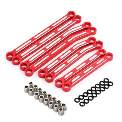 For Traxxas For TRX4M For Bronco For Defender 1/18 Metal Alloy Linkage Tie Link Rod Kit Heightened RC Crawler Car Model Upgrade Parts Rc Models Accessories(Red)