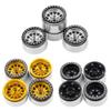 1.9inch Aluminum Alloy Beadlock Wheel Rims Deep Dish Negative Offset 10mm for Axial SCX10 90046 TRX-4 1/10 RC Car Parts(Black 4Pcs) view 2