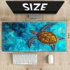 Large TCG Playmat with Game Zones, Card Game Mat with Stitched Edges and Non-Slip Rubber Base, Gaming Desk Mat 24 x 14 Inch, Turtle Swim in Ocean view 2
