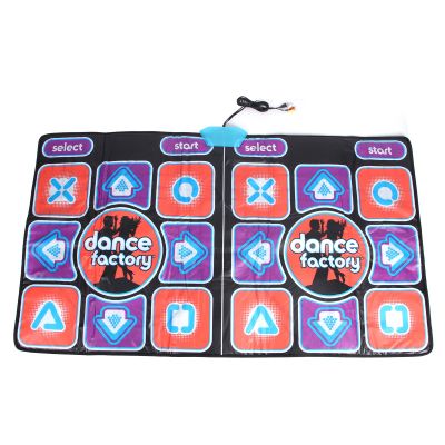 Hamwesh Double Dance Mat, Plug and Play Foldable Non Slip Dance Mat for Kids, Music Pad with Dual Wireless Controllers for Kids Adults Running Games Cardio Workouts