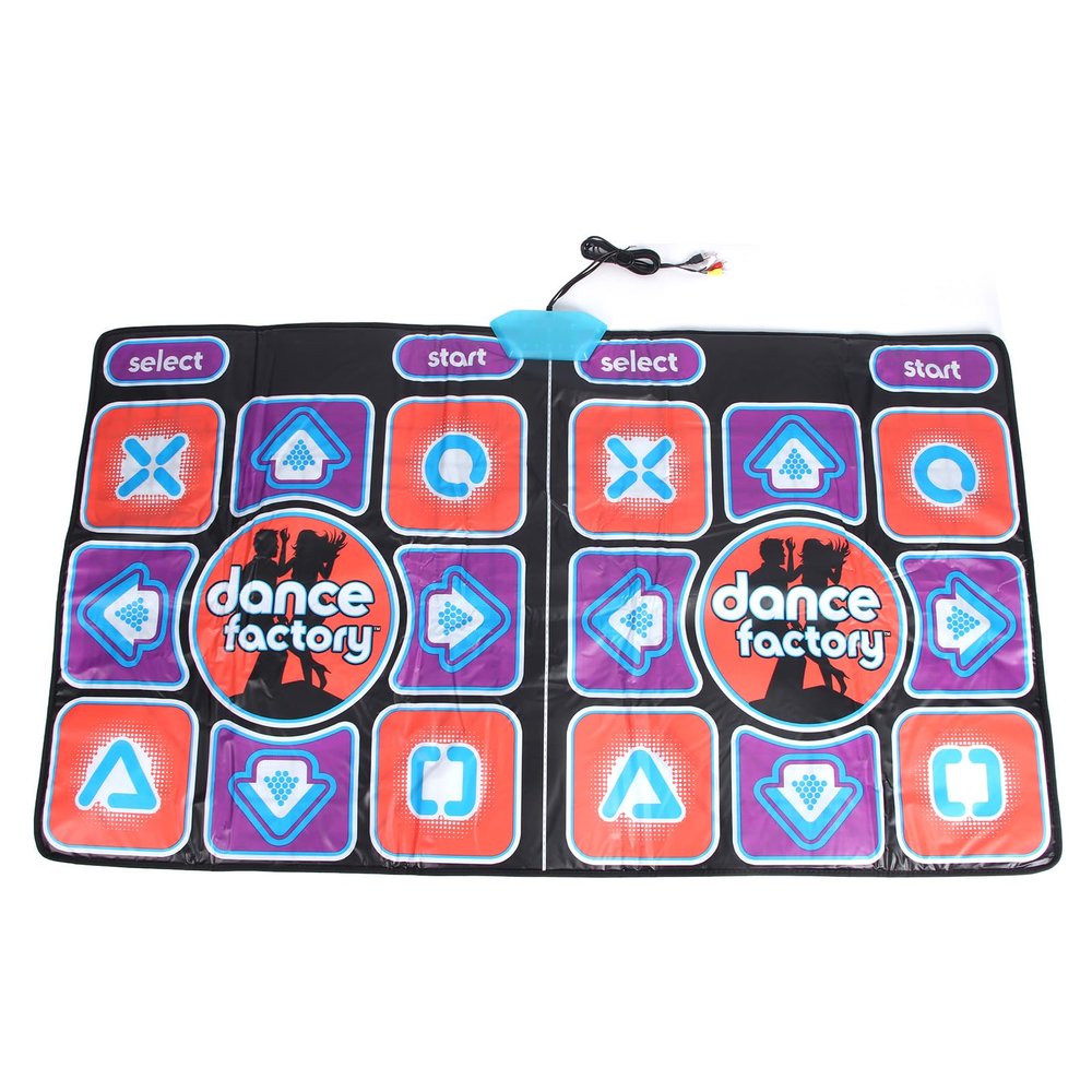 Hamwesh Double Dance Mat, Plug and Play Foldable Non Slip Dance Mat for Kids, Music Pad with Dual Wireless Controllers for Kids Adults Running Games Cardio Workouts