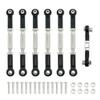 COMODO Metal Turnbuckles Camber Link Rod Set for 1/10 Scale RC Cars 7pcs Suspension Linkage Replacement Parts Compatible with Stampede Rustede Hoss(Silver) view 1