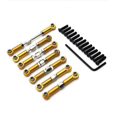 COMODO Metal Adjustable RC Steering Rod Set for 1/10 Scale Remote Control Cars Replacement Pull Rod with 3mm Aperture(Yellow)