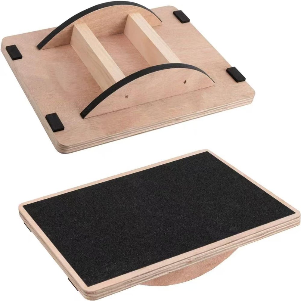 Balance Board Wobble Board for Adults Anti-Slip Balance Board for Physical Therapy Standing Desk Core Strength Wooden Balance Board Rocker Board (Basics)