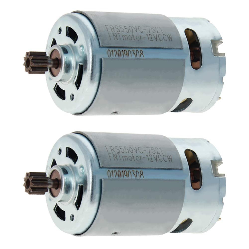 2Pcs 550 Electric Motor 9 Teeth 12V Motor Gear Motor Gearbox Accessories for Power Wheels Kids Electric Cars Children Ride On Car Replacement Parts,WuJuntool