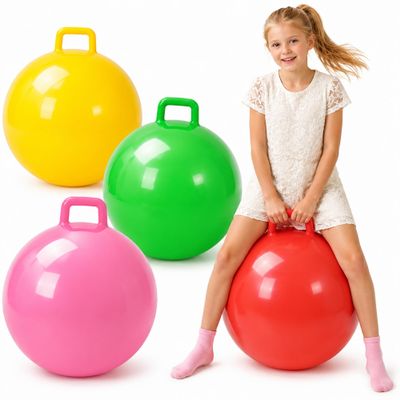 PQDYEUBU 4P Bouncy Balls with Handle,18in Hopper Ball for Kids