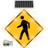 Auoriflex 24"/30" Solar-Powered LED Pedestrian Traffic Signs LED Flashing Crossing Sign, Pedestrian Road Traffic Blinking Warning Signs with Mounting Accessories,for School Urban/Road Commun view 1