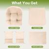 PAMBEE Glider Rocker Replacement Cushion Set, Rocking Chair Cushions with Back Support, Soft Vinyl Fabric, Non-Slip, Armrest Storage Pockets, Seat & Back Pads for Nursery Living Room view 2