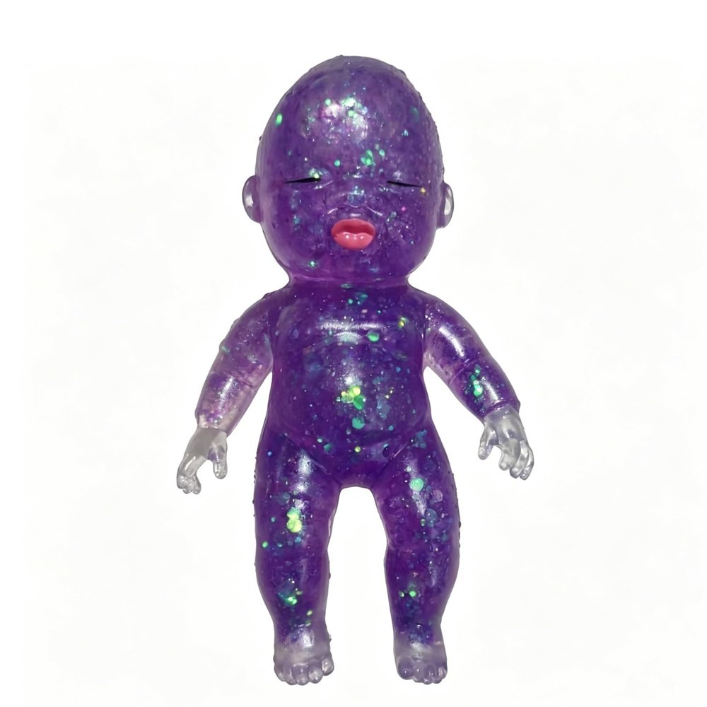 14cm/5.51in Sugar Squishies Babies Cute Soft Big Doll Squeeze Toy Office Stretch Anxiety Stress Relief Sensory Toy Attract of Delicate Cute Sand Squishy Toys (Shiny Purple)