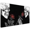 DEGDFSGR for MTG Playmat 24 x 14 inches for TCG Playmats Non-Slip Rubber Base Commander Playmat HD Cover for MTG Play Mat Iorcana Trading Card Game, Gothic Skeleton Hand Rose view 1