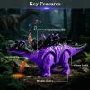 3-Pack Electronic Walking Dinosaur Toys for Toddlers 2-4, Moving Dinosaurs Toys with Lights, Roaring Sounds, T-Rex, Brachiosaurus & Stegosaurus, Xmas Birthday Gift for 2 3 4 5 6 Years Old Boys view 3