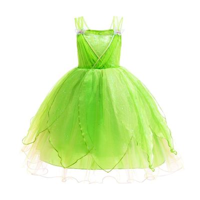 Dressy Daisy Girls Green Fairy Costume Dress Sequin Tulle Princess Outfit with Butterfly Straps for Halloween Birthday Party Size 4-5T