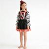 Girls clown costume set with polka-dot top, striped skirt & mini top hat. Perfect for Halloween, circus parties. (4-5Y) view 1