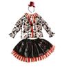 Girls clown costume set with polka-dot top, striped skirt & mini top hat. Perfect for Halloween, circus parties. (4-5Y) view 2