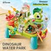 Dinosaur Sand and Water Table for Toddlers 2-8, 11-in-1 Outdoor Water Play Table with Electric Circulating Spray and Sensor-Activated Mist, Summer Backyard Sensory Toys for Boys Girls Ages 3-5 4-6 view 2