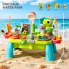 Dinosaur Sand and Water Table for Toddlers 2-8, 11-in-1 Outdoor Water Play Table with Electric Circulating Spray and Sensor-Activated Mist, Summer Backyard Sensory Toys for Boys Girls Ages 3-5 4-6 view 4
