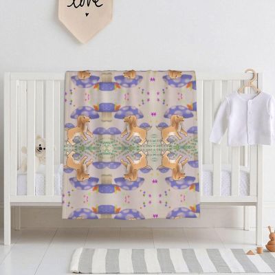 WZYCWB Cartoon Mushroom with Dog Printed Baby Blankets Swaddle Blankets, Suitable for naps or Daycare use