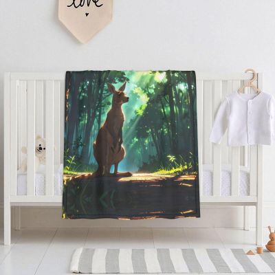 WZYCWB Gentle Kangaroo Printed Baby Blankets Swaddle Blankets, Suitable for naps or Daycare use