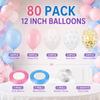 Pink and Blue Balloons 80 Pack 12 Inch Gender Reveal Balloons Arch Kit with Ribbon, Glue Dots and Strip for Baby Shower, Gender Reveal Decorations, Birthday Party view 2