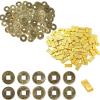100 Gold Bricks & 100 Copper Coins Set, Feng Shui Wealth Prosperity Gold Bricks & Copper Coins Decorations, Lucky Money for Home, Office, Party, Miniature Display, Crafts, Collectibles view 1