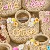 Personalized Embroidered Straw Beach Bag for Girls,Custom Tote Bag,Flower Girl Basket for Wedding,Travel,Birthday Gifts (Medium) view 2