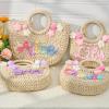 Personalized Embroidered Straw Beach Bag for Girls,Custom Tote Bag,Flower Girl Basket for Wedding,Travel,Birthday Gifts (Medium) view 4