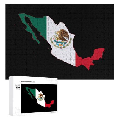 Mexico Flag Map Wooden Jigsaw Puzzles for Adult Art Painting Puzzles Family Birthday Gifts 300 Piece