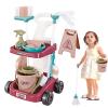 Cleaning Set, Pretend Household Kit, Medium Size Broom and Cleaning Cart with Realistic Working Vacuum, Educational Accessory with Compact Design, Interactive Role view 1