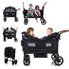 VAEUSV Luxury Double Wagon Stroller for Kids & Cargo,Lightweight Travel view 1