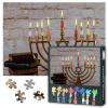 Jigsaw Puzzles 1000 Pieces for Adults Jewish Holiday Hanukkah with Menorah Judaism Religion Pictures Festival of Lights Celebration Traditional Family Activity Glow Decor 27.5x19.7 Inch view 1