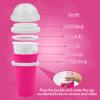 2PCS Slushie Maker Cup - DIY Magic Slushy Maker Squeeze Cup, Smoothie Squeeze Cup for Juices, Milk and Ice Cream Make, Double Layers Silicone Slushie Cup with Straw for Friends Gift Pink+Blue view 3